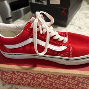Vans Old Skool Racing Red and True White Sneakers